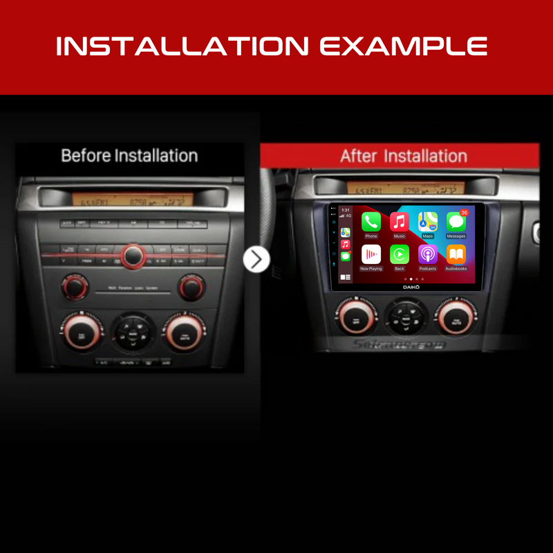 Daiko Multimedia Unit Wireless Carplay Android Auto For Mazda 3 Axela 2004-2009