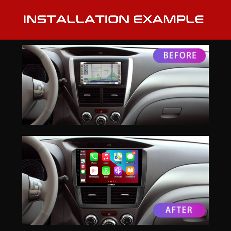 Daiko Car Stereo Wireless Carplay Android Auto For Subaru Forester Impreza 07-14