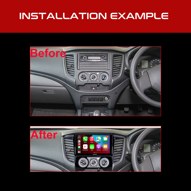 Daiko Car Stereo Carplay Android Auto For Mitsubishi Triton 2015-2020 Manual AC