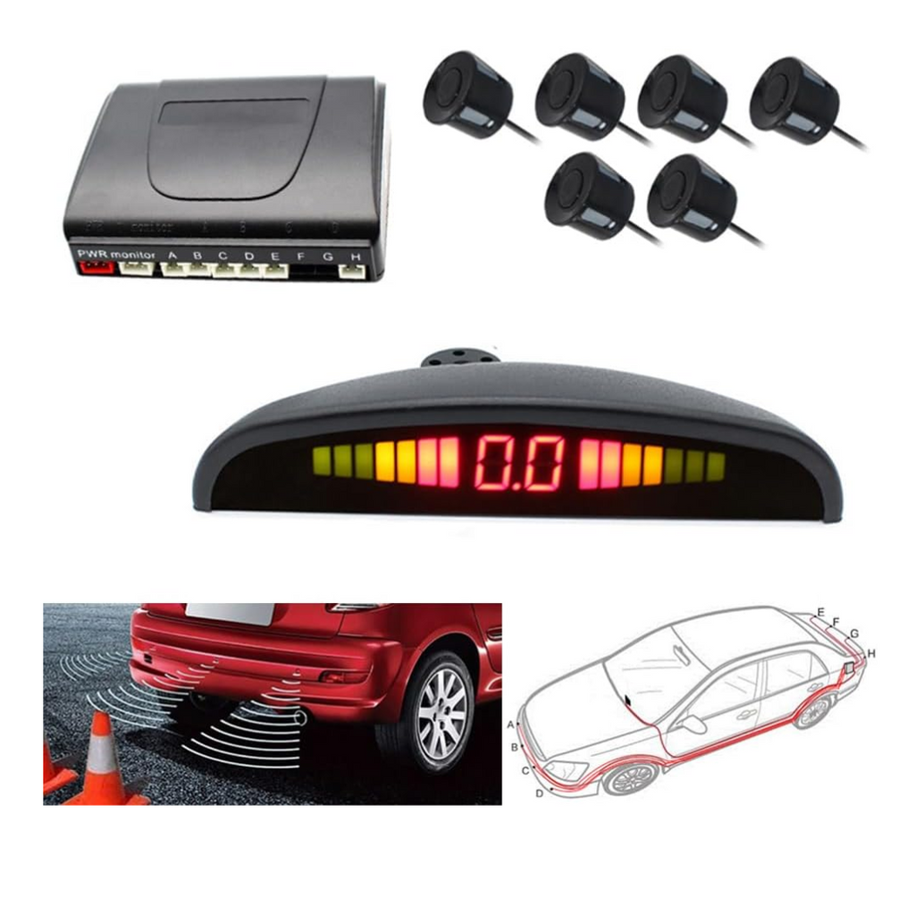 Car Reverse Radar Cars Parking Assistance Reversing Radar with 6 Sensors with LED Displa