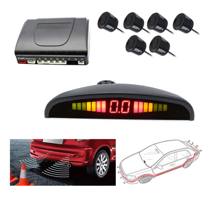 Cars Parking Assistance Reversing Radar with 6 Sensors with LED Display