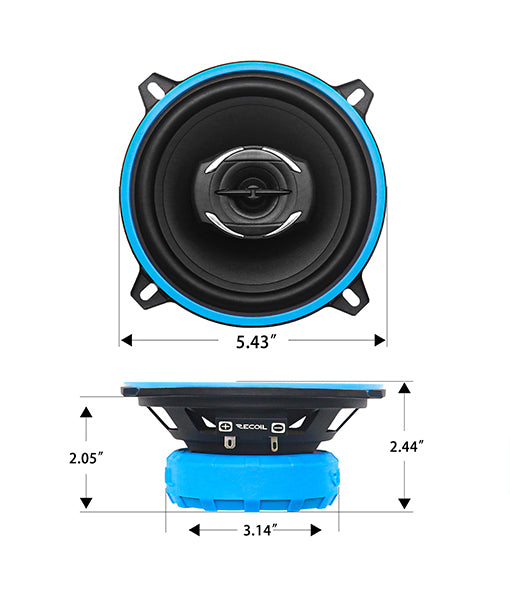 Recoil RCX525 Echo Series 5.25-Inch Car Audio Coaxial Speakers System