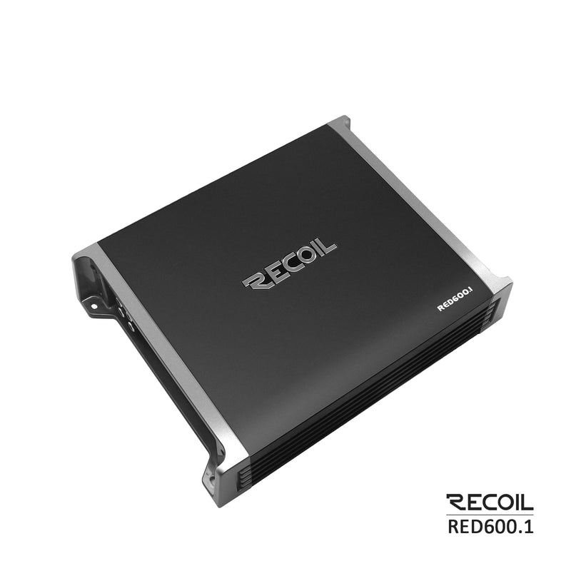 Recoil RED600.1 Car Amplifier 1000W Class-D Car Audio Mono-block Subwoofer Amp