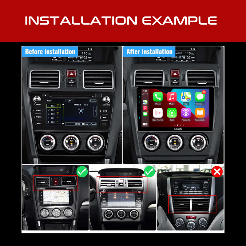 Daiko Car Stereo Carplay Android Auto For Subaru Forester Impreza XV '13-18
