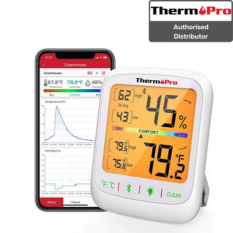 Smart Home Thermometer ThermoPro TP59 Bluetooth Indoor Humidity Monitor