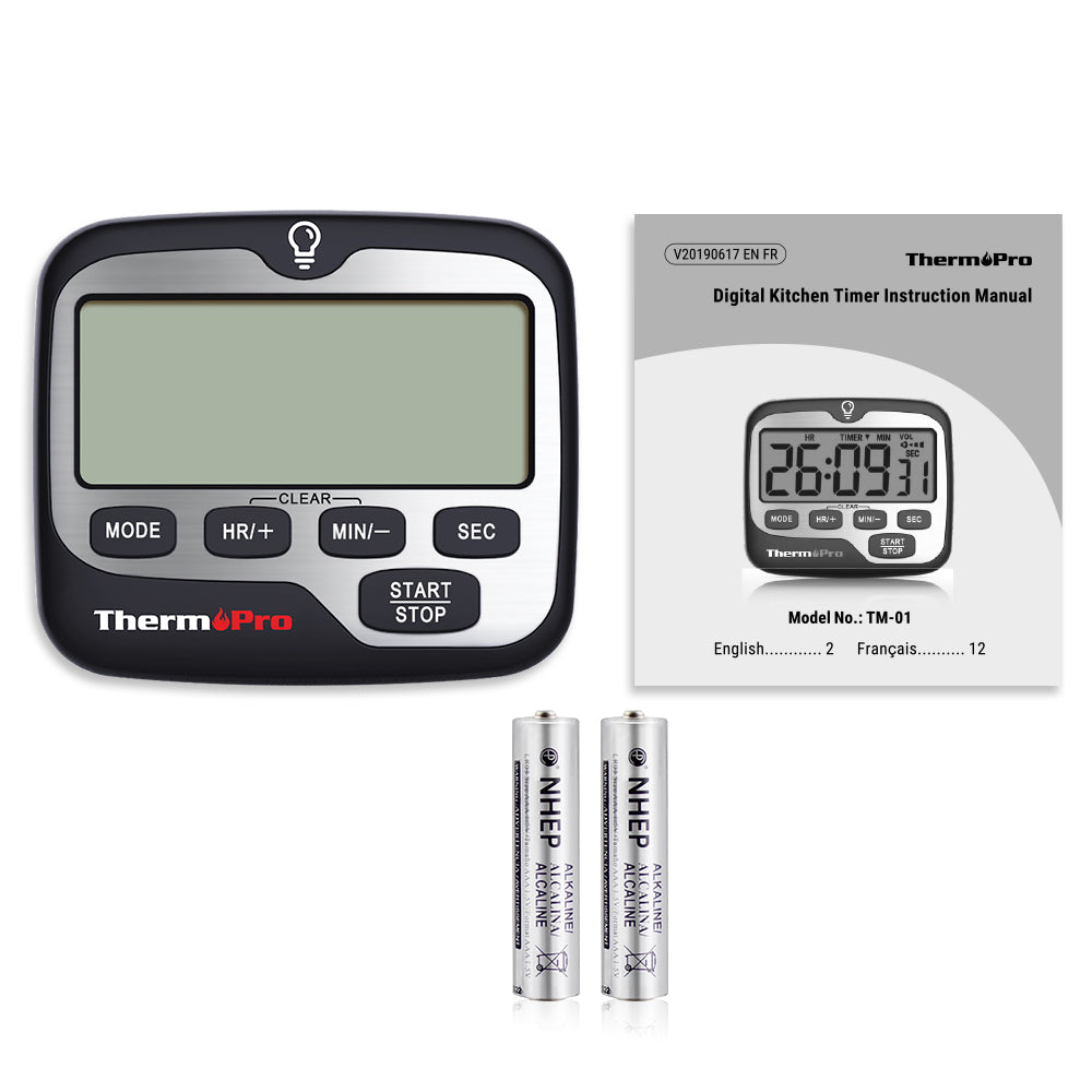 ThermoPro TM01 Digital Timer with Countdown Touchable Backlit