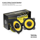 Recoil RLX402 Level-3 Series 4" Coaxial Car Speakers (Pair)