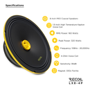Recoil LX8-4P L-3 Series 8" High-Power Midrange PRO Speaker (Pair)