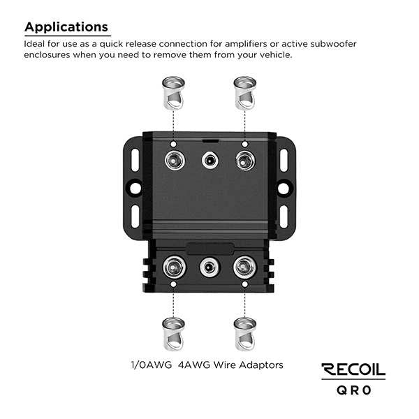 Recoil QR0 QUICK RELEASE CONNECTORS 1/0 to 4 gauge wire inputs