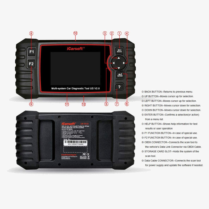 Car Diagnostic Tool iCarsoft US V2.0