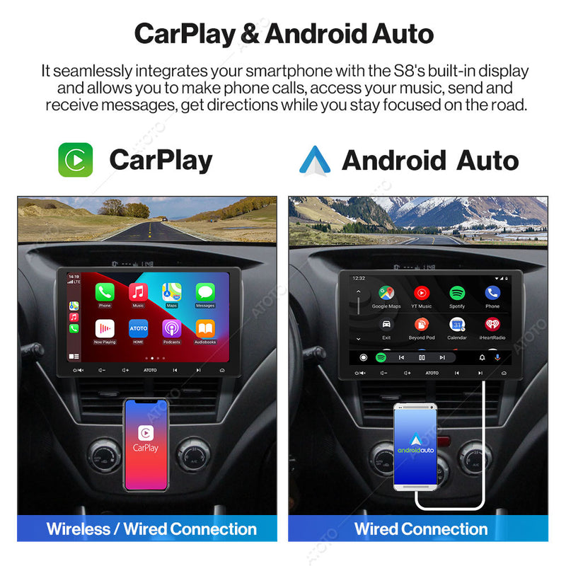 ATOTO S8 Premium 10in Double-DIN Car Stereo with Wireless CarPlay & Android  Auto