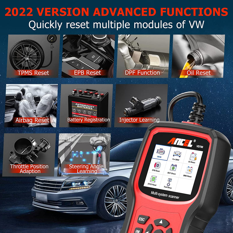 Car Diagnostic Tool For VW Audi Skoda Full System Ancel VD700 Reset Oil TPMS SRS
