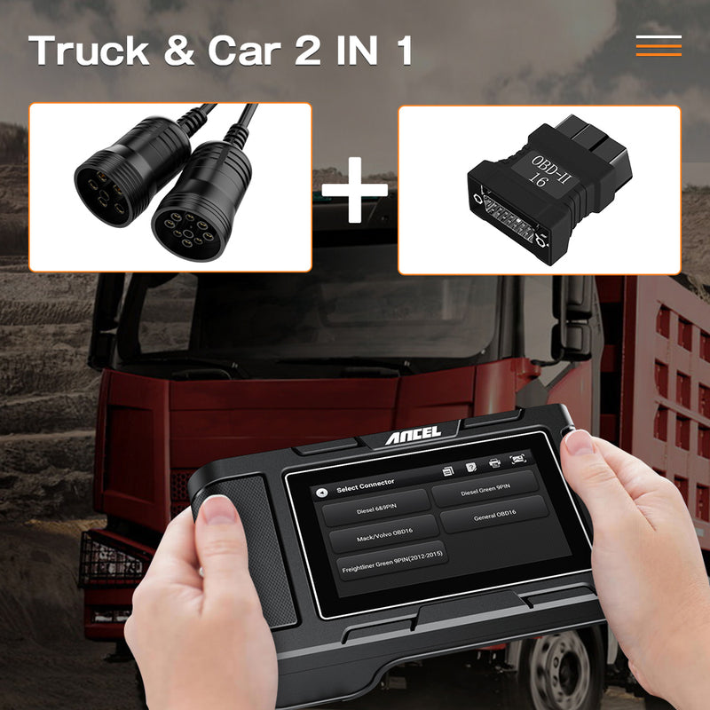 Heavy Duty Truck Scan Tool ANCEL HD3100 All System 12V/24V 2in1 Cars and Trucks
