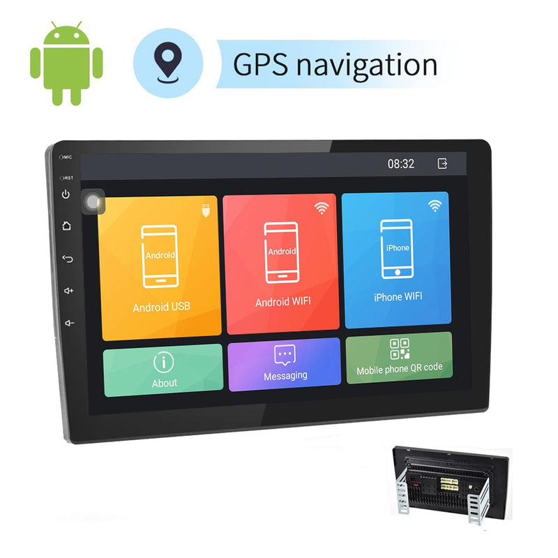 Android Car Stereo Double Din 10.1 Inch Touch Screen GPS WIFI BT