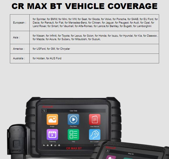 iCarsoft CR Max Android Pro Scan Tool - NZ Local Backup and
