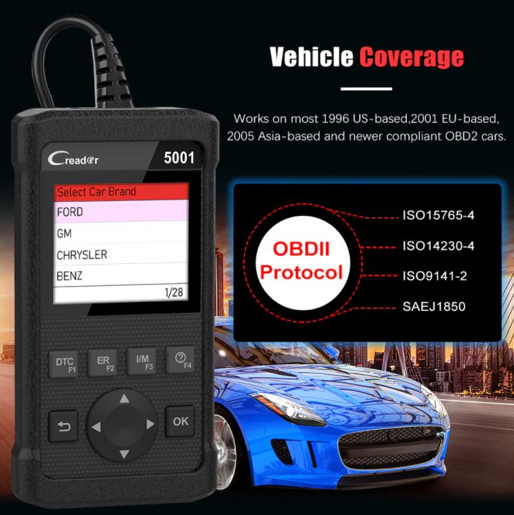 Car Diagnostic Scanner Launch CR5001 OBD2 Clear Error Codes