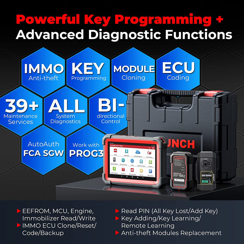 LAUNCH X431 IMMO Plus Key Fob Programming Diagnostic Tool 39+ Service Functions