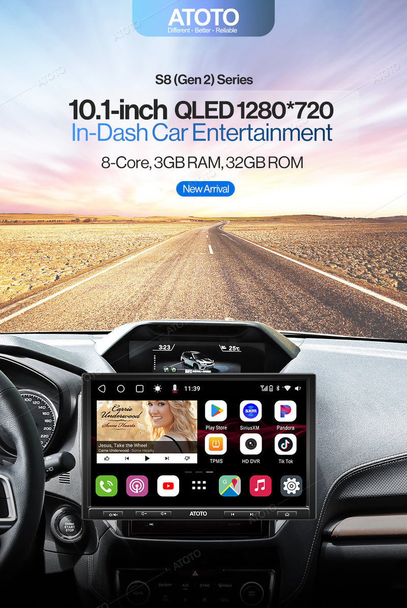 ATOTO Car Stereo S8 Premium 10inch Carplay & Android Auto 3G+32G