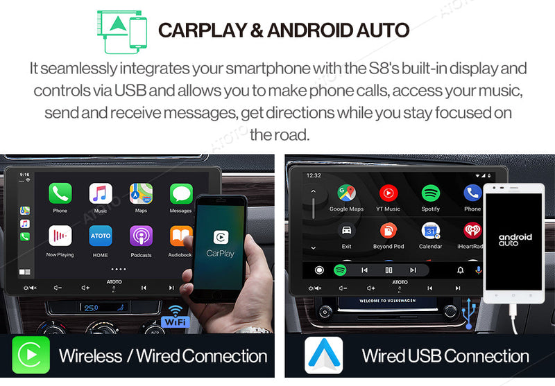 ATOTO S8 Gen 2 Premium 7 Bluetooth aptX HD Android Auto CarPlay