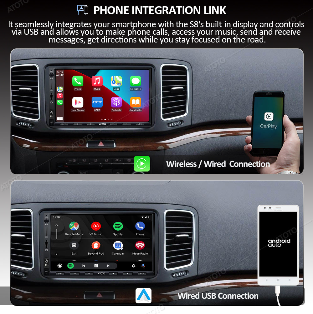ATOTO S8 Ultra 7inch Touch Screen 4GB+64GB Double Din Car Stereo,Wireless  Carplay&Android Auto Bluetooth Car Radio with 4G Cellular Modem 