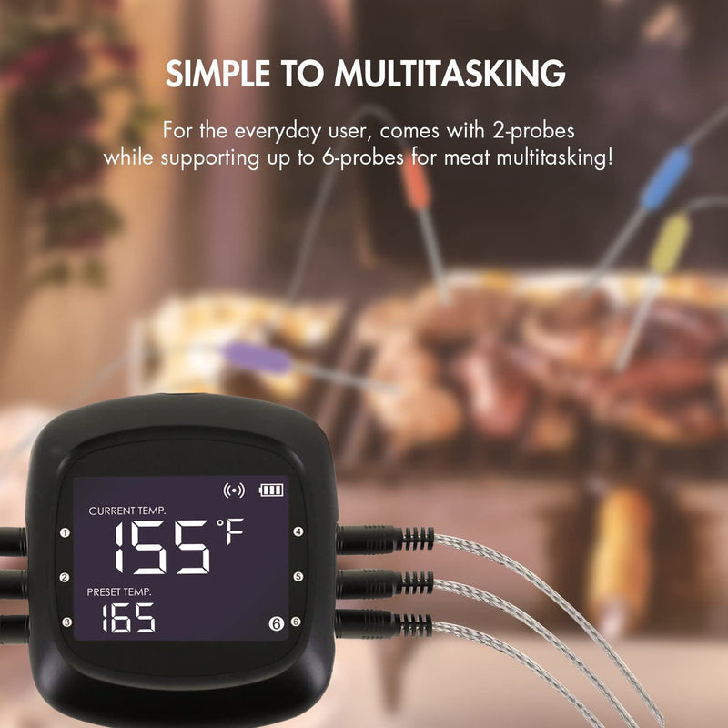 Wireless BBQ Digital Meat Thermometer with 4 probes