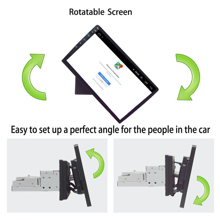 Universal Car Stereo Rotatable Touchscreen Android 9 Bluetooth WiFi GPS