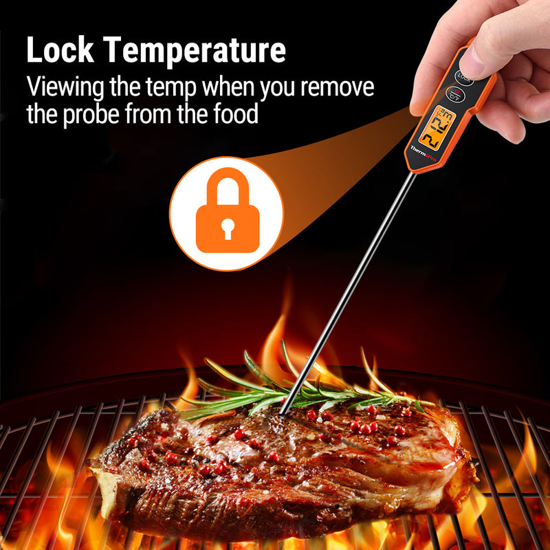 ThermoPro TP-02S 5 Seconds Instant Read Meat Thermometer Digital Cooking  Food Thermometer with Long Probe for Grill Candy Kitchen BBQ Smoker 