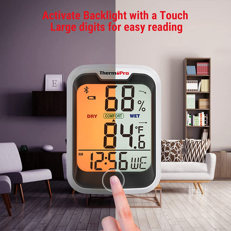 Smart Home Thermometer Hygrometer Thermopro TP358 Bluetooth Indoor App Alert
